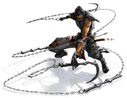 Rule 34 | kusarigama, mask, ninja, sickle, sword, tagme, weapon