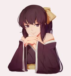 Rule 34 | 1girl, 3four, closed mouth, commentary, long hair, looking at viewer, noihara himari, omamori himari, purple eyes, simple background, solo, white background