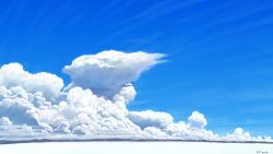 Rule 34 | 2018, blue sky, cloud, commentary request, cumulonimbus cloud, dated, day, highres, kome (nicoseiga27949230), no humans, original, outdoors, scenery, sky