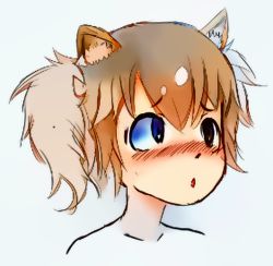 Rule 34 | 1girl, animal ear fluff, animal ears, ayano kuronami, blush, collarbone, cropped neck, female focus, head, open mouth, original, portrait, riceball (unsafermike2002), sketch, solo, twintails, white background