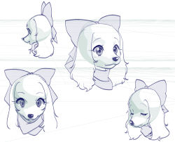 Rule 34 | 1girl, :3, animal ears, bow, closed mouth, dog ears, dog girl, expressions, closed eyes, face, fay spaniel, female focus, from side, furry, furry female, hair bow, happy, looking at viewer, multiple views, namagaki yukina, nintendo, open mouth, profile, sad, sketch, smile, star fox
