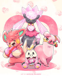 Rule 34 | :d, box, bright pupils, closed eyes, commentary, creatures (company), diancie, facing viewer, flower, fuecoco, game freak, gen 6 pokemon, gift, grey eyes, heart-shaped box, highres, holding, holding gift, holding poke ball, kelvin-trainerk, legendary pokemon, love ball, mouth hold, mythical pokemon, nintendo, no humans, oinkologne, oinkologne (female), open mouth, outline, pawmot, poke ball, pokemon, pokemon (creature), sitting, smile, tongue, twitter username, watermark