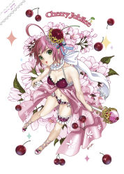 Rule 34 | 1girl, :o, ahoge, ankle lace-up, baskin-robbins, bikini, blush, bow, breasts, bridal garter, briska, cherry, cherry blossoms, choker, cleavage, collarbone, cross-laced footwear, crown, dress, eyelashes, floral print, flower, food, food-themed clothes, frilled choker, frills, from above, fruit, full body, green eyes, hair ornament, lingerie, lipstick, looking at viewer, makeup, medium breasts, navel, negligee, no socks, original, panties, personification, pink footwear, pink hair, pursed lips, scepter, shoes, short hair, signature, solo, staff, swimsuit, underwear, underwear only, white background