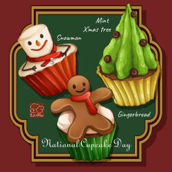 Rule 34 | artist logo, cookie, cupcake, food, food focus, food name, gingerbread man, highres, icing, marshmallow, no humans, original, pastry, yuki00yo