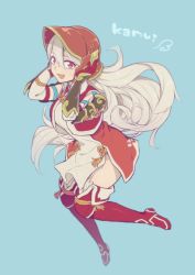 Rule 34 | 1girl, blush, boots, breasts, corrin (female) (fire emblem), corrin (fire emblem), cosplay, fire emblem, fire emblem fates, garter straps, hairband, hinoka (fire emblem), hinoka (fire emblem) (cosplay), hiyori (rindou66), long hair, looking at viewer, medium breasts, nintendo, pegasus knight uniform (fire emblem), pink hair, pointy ears, red eyes, red footwear, red thighhighs, slit pupils, smile, solo, thigh boots, thighhighs, thighs, white hair, zettai ryouiki