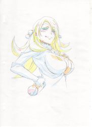 Rule 34 | :p, alternate color, blonde hair, blush, breasts, creatures (company), cynthia (pokemon), game freak, large breasts, long hair, naughty face, nintendo, poke ball, pokemon, shiny skin, sketch, tongue, tongue out