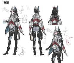 Rule 34 | 1girl, absurdres, ankle boots, armor, black eyes, black hair, boots, bullet, camouflage, capelet, commentary request, concept art, elbow gloves, fingerless gloves, full body, glass, gloves, hat, highres, holding, honjou raita, kai schren, long hair, looking at viewer, military, military uniform, multiple views, official art, open mouth, pants, senjou no valkyria (series), senjou no valkyria 4, shoulder armor, simple background, standing, turnaround, uniform