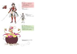 Rule 34 | 1girl, 2girls, absurdres, alraune, aluloona loona, armor, bare shoulders, belt, black hair, black thighhighs, breast curtain, breasts, character name, closed mouth, colored skin, concept art, detached sleeves, english text, full body, green eyes, green skin, hair between eyes, highres, holding, holding sword, holding weapon, horns, katana, looking at viewer, looking to the side, medium breasts, monster girl, monster musume no oisha-san, multiple girls, multiple views, nude, official art, oni, pelvic curtain, plant girl, ponytail, purple hair, revealing clothes, sandals, scabbard, sheath, short hair, simple background, sioux litbeit, sketch, skin-covered horns, smile, standing, sword, tabi, tentacles, thighhighs, translation request, weapon, white background, white thighhighs, z-ton