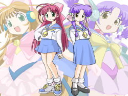 Rule 34 | 2girls, dual persona, long hair, mitsukoshi sakura, money idol exchanger, multiple girls, purple hair, takashima asahi