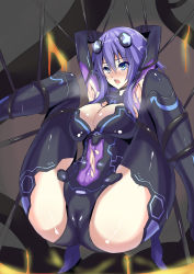 Rule 34 | 10s, 1girl, :o, absurdres, armpits, arms behind head, arms up, ass, bad id, bad pixiv id, bdsm, black thighhighs, blue eyes, blush, bodysuit, bondage, boots, bound, braid, breasts, cable, cameltoe, cleavage, cleavage cutout, clothing cutout, crotch, emblem, folded, full body, gloves, hair between eyes, hair ornament, highres, hip focus, huge breasts, ill (0022), knees up, large breasts, lava, legs, legs up, leotard, long hair, looking at viewer, magical girl, navel, neon trim, neptune (neptunia), neptune (series), nose blush, open mouth, power symbol, power symbol-shaped pupils, purple eyes, purple hair, purple heart (neptunia), restrained, sidelocks, smoking pipe, solo, suspension, symbol-shaped pupils, tears, thigh boots, thighhighs, thighs, torn clothes, torn leotard, turtleneck, twin braids, very long hair