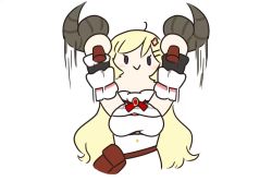 Rule 34 | 1girl, :&gt;, ahoge, animal ears, animated, bag, blonde hair, blue eyes, braid, breasts, brooch, chibi, closed mouth, detached horns, detached sleeves, dress, dual wielding, flower, hair flower, hair ornament, hair ribbon, hairclip, handbag, holding, hololive, horns, jellyfoxlab, jewelry, long hair, looking at viewer, medium breasts, motion lines, neck ribbon, pink ribbon, red ribbon, ribbon, sheep ears, sheep girl, sheep horns, simple background, slashing, smile, solo, spinning, tsunomaki watame, tsunomaki watame (1st costume), upper body, video, virtual youtuber, white background, white dress