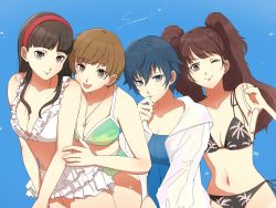 Rule 34 | 4girls, amagi yukiko, bikini, highres, kujikawa rise, multiple girls, persona, persona 4, satonaka chie, shirogane naoto, swimsuit