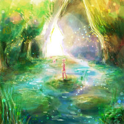 Rule 34 | 10s, 1girl, bad id, bad pixiv id, blurry, bokeh, day, depth of field, dress, final fantasy, final fantasy xiii, final fantasy xiii-2, floating, forest, full body, grass, legs apart, light rays, long hair, looking at another, moogle, nature, outdoors, pink dress, pink hair, pink thighhighs, piyo (piyona), pond, scenery, serah farron, side ponytail, sketch, solo, standing, sunlight, thighhighs, tree, very wide shot, walking, water, wetland