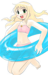 1girl bikini female_focus flat_chest innertube sakumo sakumo_(karatama) solo swim_ring swimsuit