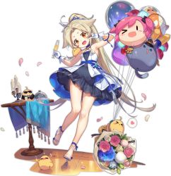 Rule 34 | &gt; &lt;, 1girl, ahoge, alternate costume, artist request, azur lane, balloon, bare shoulders, blonde hair, blue dress, blue ribbon, blush, bouquet, breasts, brown eyes, candle, cavalla (azur lane), cavalla (colorful ceremony) (azur lane), chandelier, criss-cross halter, dress, drunk, eagle union (emblem), expressions, fang, fire, flower, frilled dress, frills, gloves, hair ornament, halterneck, heart, high heels, highres, layered dress, long hair, looking at viewer, manjuu (azur lane), meowfficer (azur lane), official alternate costume, official art, open mouth, ponytail, ribbon, round table, short eyebrows, sleeveless, sleeveless dress, small breasts, smile, spoken heart, standing, sunglasses, table, transparent background, very long hair, white dress, white gloves