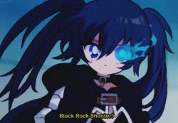 Rule 34 | 1990s (style), 1girl, :o, anime coloring, bad id, bad pixiv id, bikini, bikini top only, black bikini, black choker, black jacket, black rock shooter, black rock shooter (character), blue eyes, blue fire, blue hair, blue sky, blush, bright pupils, buckle, choker, commentary, commentary request, day, dot nose, english commentary, english text, eyelashes, eyes visible through hair, fake screenshot, film grain, fire, fire, flaming eye, glowing, glowing eye, hair between eyes, hood, hood down, hooded jacket, jacket, lock, long hair, long sleeves, looking at viewer, open clothes, open jacket, open mouth, outdoors, padlock, pale skin, parted lips, pikiru, retro artstyle, single vertical stripe, sky, solo, subtitled, swimsuit, twintails, uneven twintails, upper body, vhs artifacts, white pupils