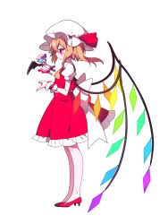 Rule 34 | 2girls, ascot, back bow, bat wings, bing zizi, blonde hair, blue hair, bow, chibi, closed mouth, expressionless, flandre scarlet, from side, full body, hat, hat ribbon, highres, legs together, looking at another, looking away, medium skirt, mini person, minigirl, mob cap, multiple girls, no socks, one side up, profile, puffy short sleeves, puffy sleeves, red eyes, red footwear, red ribbon, red skirt, red vest, remilia scarlet, ribbon, shirt, shoes, short hair, short sleeves, siblings, simple background, sisters, skirt, standing, touhou, transparent background, vest, white background, white shirt, wings, wrist cuffs