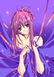 Rule 34 | 00s, chikage (sister princess), highres, nude, pink hair, purple eyes, purple hair, ribbon, sister princess, solo, suzuhira hiro