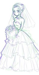 Rule 34 | 00s, bouquet, bride, darry adai, dress, flower, solo, tengen toppa gurren lagann, wedding dress