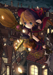 Rule 34 | 1boy, apple, bad id, bad pixiv id, belt, blonde hair, blue eyes, bridge, broom, broom riding, buttons, chain, cityscape, crystal, flying, food, fruit, globe, glowing, hat, kagamine len, ligretto, lock, male focus, multicolored clothes, multicolored legwear, necktie, pantyhose, pantyhose under shorts, pink pantyhose, pouch, purple pantyhose, sailor collar, shorts, sky, smile, solo, stitches, striped clothes, striped pantyhose, town, vocaloid, water, witch hat, wrist cuffs