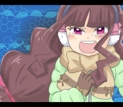 Rule 34 | angry, blush, crying, digimon, digimon ghost game, highres, purple eyes, tsukiyono ruli, winter clothes