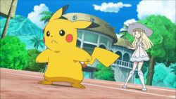 Rule 34 | 1boy, 1girl, alolan form, alolan vulpix, animated, animated gif, ash ketchum, black hair, blonde hair, creatures (company), game freak, gen 1 pokemon, gen 7 pokemon, hat, lillie (pokemon), nintendo, pikachu, pokemon, pokemon (anime), pokemon (creature), pokemon sm (anime)
