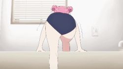 Rule 34 | 1girl, animated, animated gif, ass, barefoot, bath, bathroom, bathtub, blue eyes, bocchi the rock!, feet, gotoh hitori, lowres, one-piece swimsuit, partially submerged, pink hair, rubber duck, school swimsuit, swimsuit, water