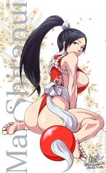 Rule 34 | 1girl, 2023, ass, breasts, character name, fatal fury, highres, large breasts, ponytail, shiranui mai, solo