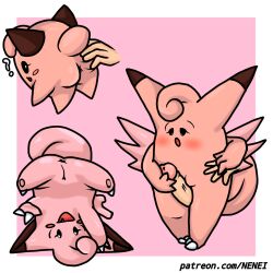 Rule 34 | 1boy, 3girls, ass, clefable, clefairy, cleffa, closed mouth, colored skin, creatures (company), evolutionary line, furry, game freak, gen 1 pokemon, gen 2 pokemon, highres, looking at viewer, multicolored skin, multiple girls, nenei, nintendo, non-web source, nude, open mouth, penis, pokemon, pokemon (creature), pokephilia, sex, smile, vaginal