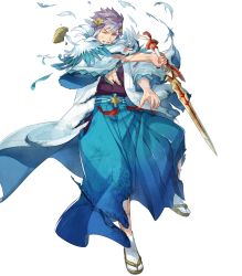 Rule 34 | 1boy, fire emblem, fire emblem heroes, full body, highres, holding, holding sword, holding weapon, hrid (fire emblem), male focus, nintendo, official art, solo, sword, tabi, torn clothes, transparent background, weapon, white legwear