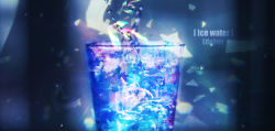 Rule 34 | absurdres, air bubble, artist name, blue theme, blurry, bubble, chinese commentary, commentary, commentary request, cup, english commentary, english text, highres, lens flare, lifeline (a384079959), mixed-language commentary, no humans, original, still life, tagme, water drop