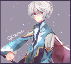 Rule 34 | 10s, 1boy, cape, jacket, mikleo (tales), open mouth, purple eyes, short hair, tales of (series), tales of zestiria, white hair
