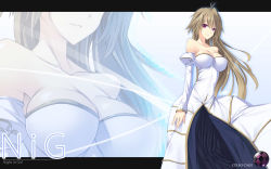 Rule 34 | 00s, 1girl, archetype earth, arcueid brunestud, ayatudura, bad id, bad pixiv id, bare shoulders, blonde hair, breasts, cleavage, detached sleeves, dress, highres, large breasts, letterboxed, long hair, red eyes, skinny, slender, solo, strapless, strapless dress, tsukihime, very long hair, zoom layer