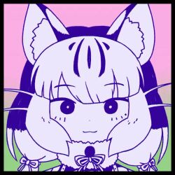 Rule 34 | 1girl, animal ears, animated, cat ears, cat girl, closed mouth, extra ears, jungle cat (kemono friends), kemono friends, kemono friends v project, kitsunetsuki itsuki, long hair, looking at viewer, microphone, omori, parody, pink background, ribbon, scarf, shirt, simple background, solo, suspenders, tagme, twintails, video, virtual youtuber