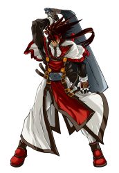 Rule 34 | 1boy, absurdres, arc system works, brown hair, concrete, guilty gear, guilty gear xx accent core, guilty gear xx slash, headband, highres, huge weapon, male focus, official art, order-sol, order sol, sol badguy, solo, sword, weapon