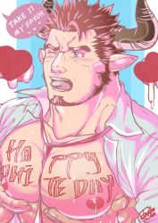 Rule 34 | 3boys, agielba, alternate costume, alternate facial hair, animal ears, bad id, bad tumblr id, bara, bare pectorals, beard, between pectorals, blush, censored, cow ears, cow horns, draph, english text, erection, facial hair, food on body, food on penis, grabbing, grabbing own breast, granblue fantasy, group sex, happy birthday, heart, heart censor, horns, large pectorals, long sideburns, male focus, male lactation, mature male, mmm threesome, multiple boys, muscular, muscular male, necktie, necktie between pectorals, nipples, one eye closed, onionworkshop, open clothes, open shirt, pectoral grab, pectorals, penis, red hair, short hair, sideburns, solo focus, spiked hair, sweat, tattoo, threesome, tongue, tongue out, upper body, yaoi