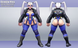 Rule 34 | alternate costume, ass, breasts, concept art, highres, jiggeh, large breasts, rainbow mika, street fighter, white hair