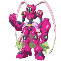 1girl amphimon android armor clenched_hand digimon digimon_(creature) digimon_ghost_game female_focus full_armor full_body gynoid mecha_girl official_art robot_girl solo tentacles