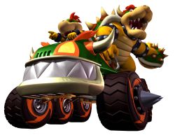 Rule 34 | 2boys, bowser, bowser jr., father and son, highres, koopa, male focus, mario (series), mario kart, multiple boys, nintendo, pointing, simple background, spikes, super mario bros. 1, teeth, wheel, white background
