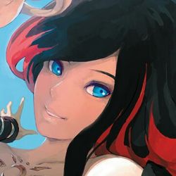 Rule 34 | 1girl, blue eyes, crow (gravity daze), gravity daze, lowres, red hair, solo, tagme