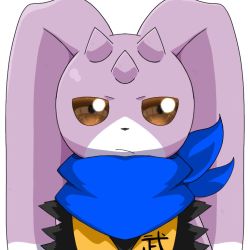 Rule 34 | digimon, expressionless, horns, looking at viewer, rabbit, scarf, solo, turuiemon