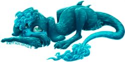 Rule 34 | :3, aqua theme, claws, closed mouth, commentary, creature, english commentary, full body, green eyes, neopets, screeches, signature, smile, solo, transparent background, water, water neopet, zafara