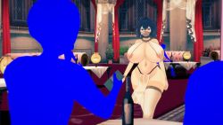 Rule 34 | 3d, areola slip, ass, black hair, breasts, dancer, dancing, faceless, faceless male, fire emblem, fire emblem awakening, highres, huge areola, huge ass, huge breasts, large areola, large areolae, morgan (female) (fire emblem), morgan (fire emblem), nintendo, revealing clothes, short hair, tagme, thick thighs, thighs, thong, veil, wide hips