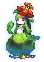 Rule 34 | 1girl, commentary request, creatures (company), flower, full body, game freak, gen 5 pokemon, green hair, harau, leaf, lilligant, long hair, looking at viewer, monster girl, nintendo, plant girl, pokemon, pokemon (creature), red eyes, solo