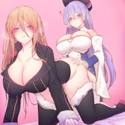 Rule 34 | 2girls, absurdres, all fours, azur lane, bismarck (azur lane), blonde hair, blue eyes, blush, breasts, censored, clothed sex, clothes, cum, cum in pussy, doggystyle, ejaculation, futa with female, futanari, grabbing, grabbing from behind, heart, highres, huge penis, imminent penetration, large breasts, long hair, mosaic censoring, multiple girls, penis, purple hair, rikuguma, rodney (azur lane), sex, sex from behind, smile, trembling, vaginal