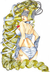Rule 34 | 1girl, ass, blonde hair, digimon, digimon (creature), female focus, long hair, solo, venusmon, very long hair