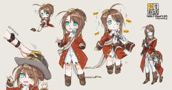 Rule 34 | aged down, artist name, bolt action, boots, braid, brown footwear, brown hair, coat, copyright name, dressing, dual persona, french braid, girls&#039; frontline, gloves, green eyes, gun, hair ornament, hat, knee boots, lee-enfield, lee-enfield (girls&#039; frontline), medal, one eye closed, open mouth, pants, personification, red coat, ribbon, rifle, scope, short hair, sketch, soramame (corndog), sparkle, sweatdrop, text focus, thompson (girls&#039; frontline), time paradox, weapon, white gloves, white pants
