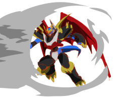 Rule 34 | armor, claws, digimon, dragon, highres, imperialdramon, imperialdramon dragon mode, red eyes, wings