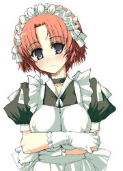 Rule 34 | crossed arms, gloves, maid, original, simple background, solo, tagme, tololi, white background