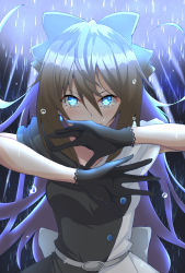 Rule 34 | 1girl, air bubble, aqua eyes, artist name, artist request, back bow, bare shoulders, belt, black dress, black gloves, black skirt, blue eyes, blush, bow, breasts, brown hair, bubble, buttons, choker, cleavage, cloud, collarbone, dress, drop earrings, earrings, female focus, gloves, grey belt, grey bow, grey skirt, hair between eyes, hair bow, high ponytail, highres, jewelry, lace, lace gloves, long hair, looking at viewer, love live!, love live! nijigasaki high school idol club, love live! school idol festival, medium breasts, multicolored clothes, necklace, night, night sky, off-shoulder dress, off shoulder, osaka shizuku, outdoors, parted lips, ponytail, rain, sidelocks, skirt, sky, sleeveless, sleeveless dress, smile, solitude rain (love live!), solo, star (sky), two-tone dress, white bow, white dress, white skirt